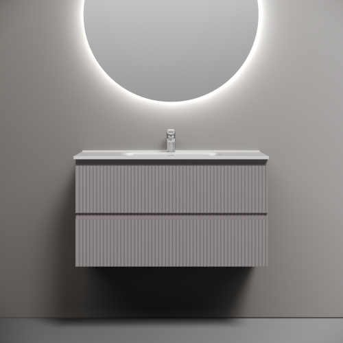 Тумба под раковину Sancos SNOB R SNR90SM 89х45х50 подвесная цвет бежевый - фото 3